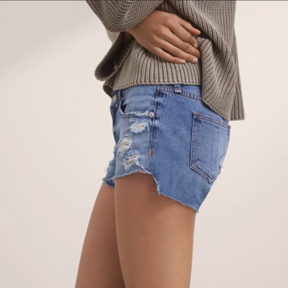 Rag & Bone Destroyed Denim Cutoff Shorts
